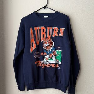 Vintage Navy and Orange Auburn Tigers Crewneck Sweatshirt